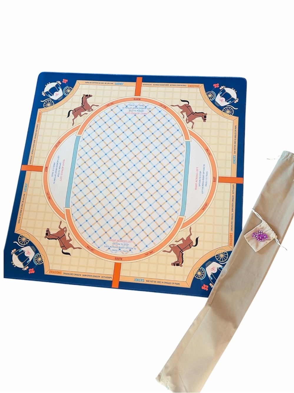 Horse and Carriage Design Noise Reduction Neoprene Mahjong Mat